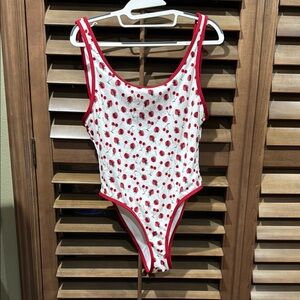 PINK Victoria's Secret Cherry Print One Piece Swimsuit